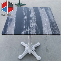 Table de salon ronde en marbre dragon noir argenté de 60cm en gros