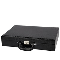 Boîte de rangement portable pour 36 montres, en cuir PU motif crocodile, doublure en daim, résistante à l'eau, présentoir de montres durable