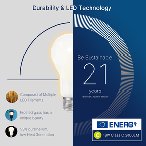 Prezzo di fabbrica Ultra luminoso <span class=keywords><strong>LED</strong></span> lampadina a filamento A70 18W alta Lumen 3000LM vetro smerigliato lampadina E27 per residenziale <span class=keywords><strong>CE</strong></span> UKCA certificato - Product Image 3