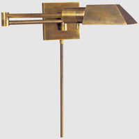 Aplique de pared de estilo retro industrial, lámpara de pared de hierro con brazo oscilante de latón para pasillo, restaurante, dormitorio o sala de estar