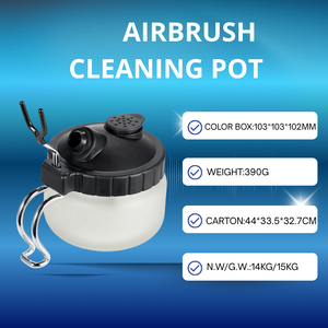 Pot de nettoyage pour pistolet aérographe LinhaivetA, pot en verre <span class=keywords><strong>avec</strong></span> support et filtre pour la peinture de modèles - Product Image 4