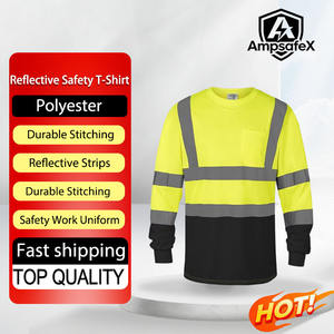 Chemises de sécurité à manches longues AmpsafeX Classe 3 Haute visibilité, type R OSHA, vêtements de travail anti-UV pour hommes, personnalisables - Product Image 1