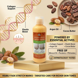Loción Corporal para Masajes que Reduce la Apariencia de Estrías con Colágeno, Aceite de Argán, Elastina y Manteca de Cacao - Product Image 3