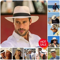 Sombrero Panamá Clásico Ajustable - Hecho a Mano en Ecuador, Sombreros para Mujer y Hombre, Sombrero de Paja para Hombre, Gorra con Protección UV
