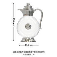 Bouilloire à eau 1,8 L personnalisée à rayures, avec revêtement en or, poignée, pour infusion de thé vert et citron, anti-fuite, pour salon et usage domestique