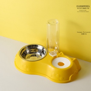Juego de dispensador automático de agua y comida para perros y gatos Alimentador de mascotas de silicona y acero inoxidable desmontable ecológico - Product Image 3