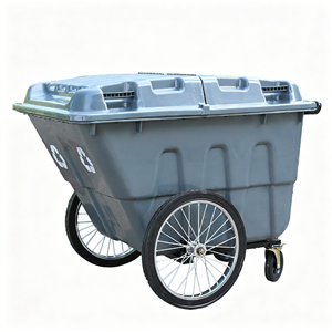 Chariot de nettoyage multi-niveaux robuste pour service d'entretien, chariot de ménage durable avec seaux amovibles, porte-déchets et étagère de rangement - Product Image 3