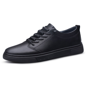 Nouvelles chaussures basses décontractées pour hommes en cuir de vachette, grande taille, couleur unie, respirantes, pour l'extérieur - Product Image 5