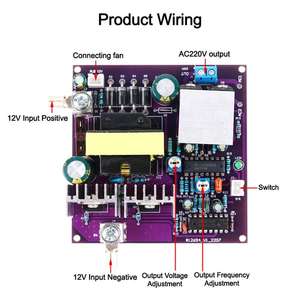 อินเวอร์เตอร์คลื่นไซน์ปรับแก้ 300W 50Hz แปลงไฟ 12V เป็น 220V พร้อมวงจรบูสต์ DC-AC สำหรับเก็บพลังงาน - Product Image 4
