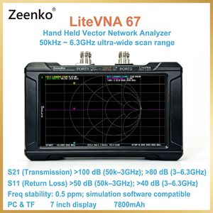 Analyseur de réseau vectoriel Zeenko LiteVNA-67 6 GHz, écran 7 pouces, analyseur d'antenne HF/VHF/UHF pour les tests ondes courtes MF/HF/VHF L1002 - Product Image 3