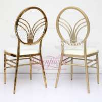 Chaises de banquet empilables en métal doré pour événements, idéales pour les mariages, les fêtes en extérieur et les hôtels de luxe – Vente en gros depuis la Chine