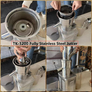 Extracteur de jus professionnel 1200W pour raisins et oranges, en acier inoxydable, avec séparation des résidus, extraction à froid, modèle 1200W Fu - Product Image 6
