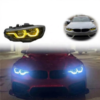Phares Auto V2 IKON pour BMW Série 4 F32 F36 F80 F82, lampes avant bicolores 13-20, LED modifiées jaune/blanc, interrupteur DRL