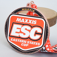Médaille personnalisée en alliage de zinc avec émail souple, pour marathon, crossfit, arts martiaux, course, avec ruban de sublimation