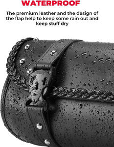 Nouveau Style vélo rétro en cuir noir <span class=keywords><strong>Mini</strong></span> sac à outils étanche sac de suspension résistant à l'usure <span class=keywords><strong>Moto</strong></span> sac de selle - Product Image 4