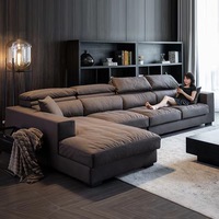 Ensemble canapé sectionnel moderne simple nordique-italien Designer tissu d'angle de salon minimaliste de luxe éponge lavable amovible