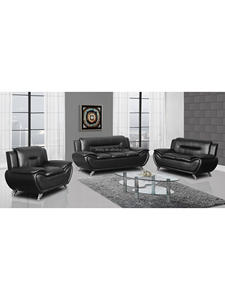 Ensemble de <span class=keywords><strong>canapé</strong></span> sectionnel Pride Style américain en similicuir noir <span class=keywords><strong>blanc</strong></span> en gros direct d'usine 3 + 2 + 1 - Product Image 3