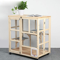 Personnalisé résistant aux intempéries extérieur bon marché en bois pour animaux de compagnie chat condo cages