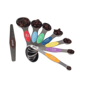 ช้อนตวงสแตนเลสสตีลแม่เหล็กสองหัวแบบพรีเมี่ยม8ชิ้น - Product Image 3