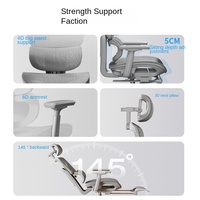 Chaise de jeu ergonomique Yazhi avec support lombaire, matériau en maille, design moderne et minimaliste - pivotante, réglable en hauteur, accoudoirs 4D pour