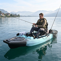 Kayak à pédales Viking 12,5 pieds pour 1 personne, coque en plastique HDPE, avec moteur électrique de pêche, kajak motorisé CE