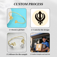 FUTUJI Bracelet hindou en acier inoxydable Modèles de script hindou Processus de coupe Temple hindou pour la maison