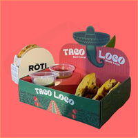 Boîte à emporter en papier kraft personnalisée, jetable, pour restauration rapide, hamburgers, poulet frit, traiteur