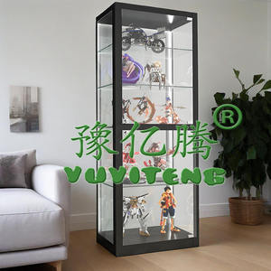 Moderna vetrina in vetro a grandezza naturale 60x50 custodia in acciaio a LED con porta chiudibile a chiave regolabile per uso supermercato - Product Image 1