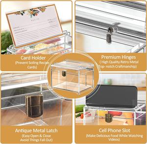 Acrylic <strong>Recipe</strong> Card Holder with Dividers and Phone Card Slot <strong>Recipe</strong> Cards Gifts for Grandma Mom Women Wedding - Product Image 5