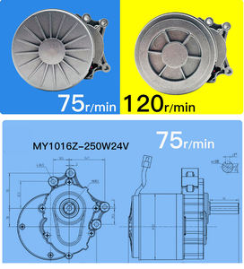 Moteur à balais à couple élevé pour fauteuil roulant, filetage interne, 24V 48V 250W 350W avec frein de stationnement pour monte-escaliers médicaux - Product Image 5