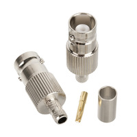Conector BNC de Ángulo Recto para Cable Coaxial RG58, Conector de Antena RF de 50Ω, Tipo Macho y Hembra
