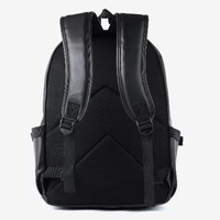 Sac à dos unisexe tendance en PVC imperméable avec fermeture éclair, motif lettres, doublure en polyester, grande capacité, ceinture à coussin d'air, pour étudiants