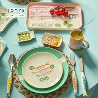 JOYYE Assiette Mini en Céramique Façon Toast Carré Peinte à la Main, Idéale pour le Petit-Déjeuner, les Sauces, les Collations, ou comme Plateau à Bijoux
