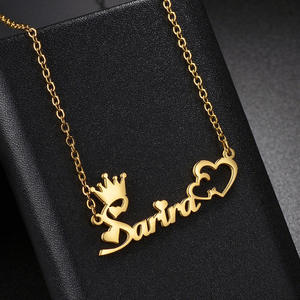 Custom Name Necklace Stainless Steel 18K Gold Plated Personalized Jewelry for Women Custom Name Pendant Necklace Gift - Product Image 2