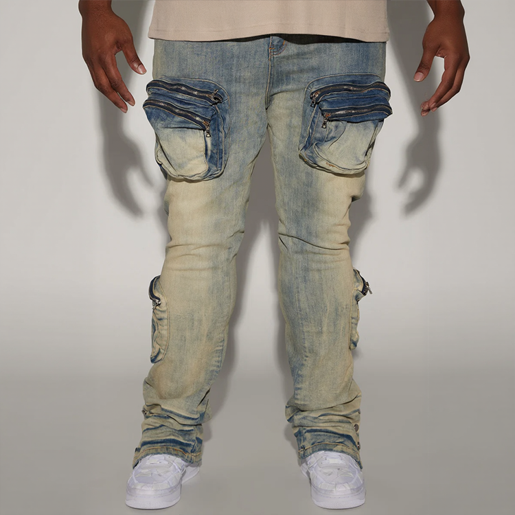 Men's Jeans Side Zipper - Durable & Casual Trousers