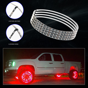 วงแหวนไฟล้อรถยนต์ขนาด 15 17 19 นิ้ว LED RGB เจ็ดสี ไฟตกแต่งยางรถยนต์ สำหรับรถ SUV และรถออฟโรด - Product Image 4