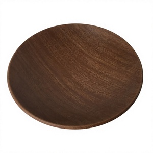 Assiette de service ronde en bois naturel pour les collations, les fruits, les desserts, les apéritifs, le pain, le fromage, la présentation des aliments, la table à manger, la cuisine - Product Image 1
