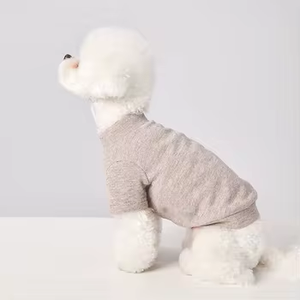 Sweat-shirt pour animaux de compagnie de couleur unie et chaude |   Couche de base thermique confortable pour l'hiver |   Vêtements populaires pour chiens et chats, pour Bichon Frise et <span class=keywords><strong>Teckel</strong></span> - Product Image 3