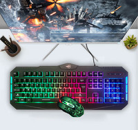 Ensemble clavier et souris de jeu filaire USB, rétroéclairage LED RGB, 104 touches, étanche, 5500 DPI