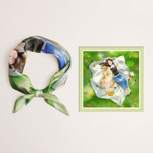 Pañuelo de Seda Elegante de Lujo para Mujer, Pañuelos Delgados de Satén de Seda para Verano, 70*70CM, Pañuelo de Seda para el Cabello - Product Image 2