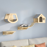 Lit pour animaux en bois massif sculpté, niche royale vintage pour chien, grotte pour chat, meubles pour chat en gros, pour petits chiens