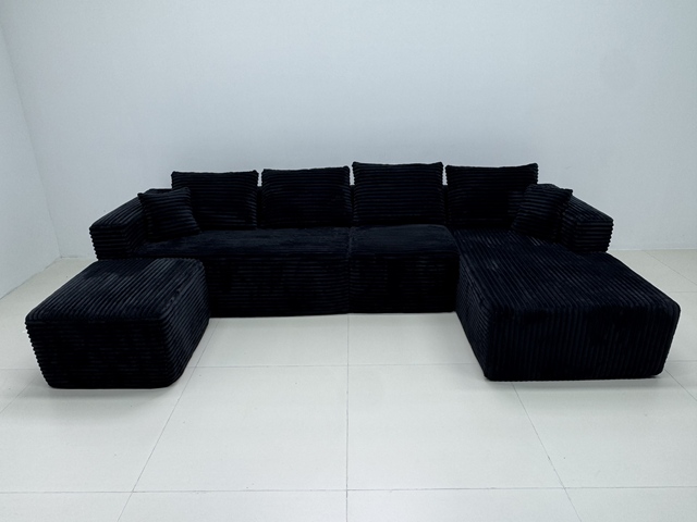 Modern L Shaped Modular Sectional Sofa Set Vacuum Compressed Memory Foam Boneless Cloud Couch No Assembly Required