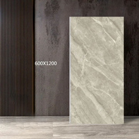 Ubin lantai keramik Super abu-abu Glossy permukaan marmer terlihat 1200x600mm ubin lantai Harga untuk ruang tamu Hotel