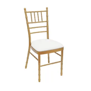 Sedia per banchetti in alluminio oro di alta qualità con cuscino per matrimoni <span class=keywords><strong>e</strong></span> Catering per alberghi - Product Image 1
