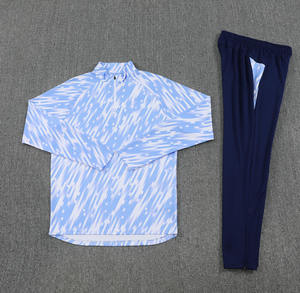 ชุดฝึกฟุตบอลมืออาชีพของ Lel สำหรับผู้ใหญ่2526แขนยาวซิปครึ่งวงพร้อมตราสัญลักษณ์ตัดอัตโนมัติกันลม - Product Image 1