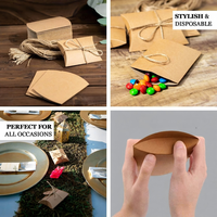 Boîtes à dragées jetables en papier kraft avec ficelle de jute et pelliculage brillant pour mariages, fêtes et anniversaires