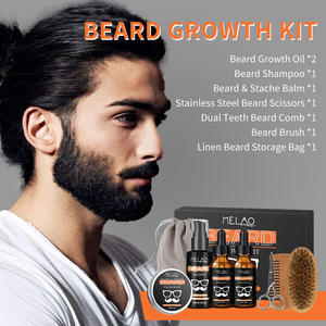 Kit de démarrage pour la croissance de la barbe pour les barbes irrégulières avec huile d'argan et palmier nain, favorise une croissance uniforme et hydrate, kit pour la barbe pour hommes - Product Image 3