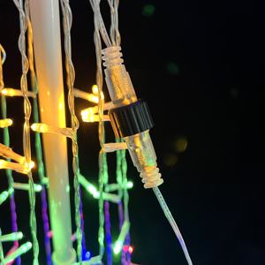 LED beş köşeli yıldız RGB noel koni ağacı dize ışık şelale dönen şube etkisi katlanabilir konik kule açık 220V - Product Image 5