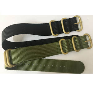 สายนาฬิกาไนล่อนแข็งพร้อมห่วงทองเหลืองสายนาฬิกาจากโรงงานสายรัดผ้าใบ - Product Image 1