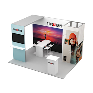 Yobocexpo tradeshow LED Backdrop thiết kế hiển thị Booth Hot triển lãm đứng quần áo móc áo đồ nội thất cho triển lãm thương mại thiết bị - Product Image 1